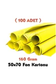 Sarı Fon Kartonu 50x70 cm 100'lü Paket 160 gr Renkli Fon Kartonu thumbnail 1