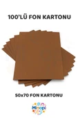 Kahverengi Fon Kartonu 50x70 cm 100'lü Paket Renkli Fon Kartonu Kalın Büyük Boy thumbnail 1