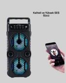1200 mAh Şarjlı LED Işıklı Bluetooth Hoparlör – FM Radyolu, Hafıza Kart Destekli thumbnail 4