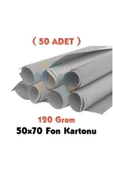 Gri Fon Kartonu 50x70 cm 50'li Paket 120 gr Renkli Fon Kartonu thumbnail 1