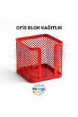Plastik Kırmızı Kağıtlık Bloknot Küpnot Ofis Büro Düzenleyici thumbnail 2
