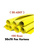 Sarı Fon Kartonu 50x70 cm 50'li Paket 120 gr Renkli Fon Kartonu thumbnail 1