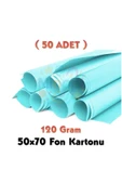Açık Mavi Fon Kartonu 50x70 cm 50'li Paket 120 gr Renkli Fon Kartonu thumbnail 1