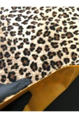 Yapışkanlı Tüylü Leopar Kumaş Ayakkabı Çanta Araç İçi Döşeme ve Hobi Ürünleri ( 21 x 30 cm ) thumbnail 2
