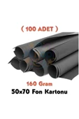 Siyah Fon Kartonu 50x70 cm 100'lü Paket 160 gr Renkli Fon Kartonu thumbnail 1