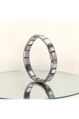Paslanmaz Çelik İtalyan Charm  Esnek Erkek Kadın Bileklik 17.5 cm Gümüş Renk ( 1 ADET ) thumbnail 1