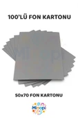 Gri Fon Kartonu 50x70 cm 100'lü Paket Renkli Fon Kartonu Kalın Büyük Boy thumbnail 1