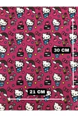 Yapışkanlı Hello Kitty'li Suni Deri  Kutu Kılıf Cüzdan Anahtarlık Kaplama  21x30 cm thumbnail 1