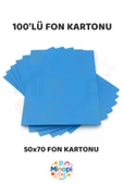 Açık Mavi Fon Kartonu 50x70 cm 100'lü Paket Renkli Fon Kartonu Kalın Büyük Boy thumbnail 1