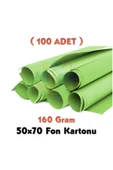 Açık Yeşil Fon Kartonu 50x70 cm 100'lü Paket 160 gr Renkli Fon Kartonu thumbnail 1