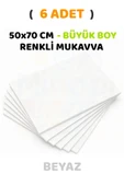 Beyaz Renkli Mukavva 6 Adet 50x70 cm Sert Karton Mukavva thumbnail 1