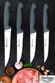 Sürmene Gri Serisi Mutfak Bıçak Seti Et Ekmek Sebze Meyve Bıçağı 4 Lü Set Günlük Kullanım HDS-109 thumbnail 1