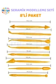 Marzipan Seti 8'li Şeker Hamuru Şekillendirme Çikolata Modelleme Pasta Figür Çiçek Yapma Seti thumbnail 1