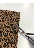 Kendinden Yapışkanlı Tüylü Leopar Kumaş Ayakkabı Çanta Araç İçi Döşeme Hobi Ürünleri 21 x 30 cm thumbnail 5