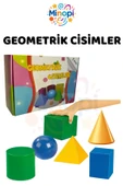 Geometrik Cisimler ve Şekiller Büyük Boy 1 Paket Matematik Ders Materyali 10 cm 6 Parça Prizma Küp thumbnail 1