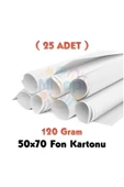 Beyaz Fon Kartonu 50x70 cm 25'li Paket 120 gr Renkli Fon Kartonu thumbnail 1