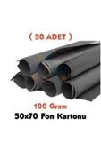 Siyah Fon Kartonu 50x70 cm 50'li Paket 120 gr Renkli Fon Kartonu thumbnail 1