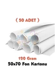 Beyaz Fon Kartonu 50x70 cm 50'li Paket 120 gr Renkli Fon Kartonu thumbnail 1