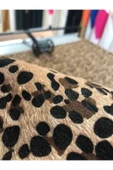Tüylü Leopar Suni Kumaş Ayakkabı Çanta Kendin Yap ve Hobi Projeleri için Lüks Malzeme (1M) thumbnail 1