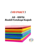 40 Paket Renkli Fotokopi Kağıdı Renkli A4 Kağıdı Paketi 100'lü thumbnail 1