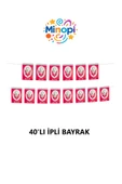 40'lı İpli Bayrak Küçük Boy 6x10 cm 1 Paket Ata Bayrağı Kağıt İpli Sıralı Atatürk Bayrak Sınıf Süsü thumbnail 2