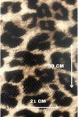 Kendinden Yapışkanlı Leopar Baskı Suni Deri Ayakkabı Çanta Araç İçi Döşeme Hobi Ürünleri 21 x 30 cm thumbnail 1