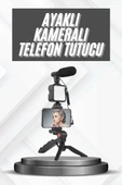 Telefon Tutucu Mikrofonlu Işıklı Youtuber Video Kayıt thumbnail 1