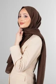 İSTANBULSTYLEMODA Janjan Trend Parlak Saten Dokulu Abiye Jan Jan Şifon Işıl Şal Çıkolata Kahve Rengi 185 X 70 Şal2315 thumbnail 2