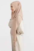 İSTANBULSTYLEMODA Krep Şifon Şal Bej 210x 75 Flr241433 thumbnail 2