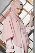 İSTANBULSTYLEMODA Krep Şifon Şal Açık Pudra 210x 75 Flr241433 thumbnail 2