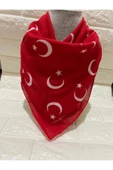 İSTANBULSTYLEMODA Kırmızı Ay Yıldız Türk Bayrağı Temalı Pamuk Kumaş Fular - Bandana - 23 Nisan, 29 Ekim, 19 Mayıs thumbnail 2