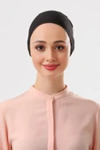 FLORA TEKSTİL Pratik Dikişsiz Bağcıklı Kaymayan Tesettür Penye Bone Siyah BON23502 - TR thumbnail 2