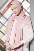 İSTANBULSTYLEMODA Krep Şifon Şal Açık Pudra 210x 75 Flr241433 thumbnail 1
