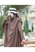 FLORA TEKSTİL 2Lİ TAKIM KALİTELİ TESETTÜR ÇARŞAF ELBİSE -ELBİSE VE SUFLE thumbnail 5