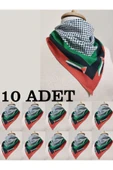 istanbul prensesleri Filistin Temalı Fular 50x50 kaymaz Krep Canlı Renkler bayrak modeli 10 adet thumbnail 1