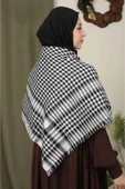 İSTANBULSTYLEMODA Pamuklu Puşi , Poşu, Kefiye Beyaz Şal 100x100 Afl2364 thumbnail 3