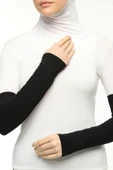 FLORA TEKSTİL Pratik Tesettür Kolluk Penye Namaz Kolluğu Düz Siyah Kol24210 thumbnail 1