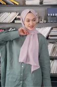 İSTANBULSTYLEMODA Kaliteli Medine Ipeği Şal Soft Pudra 190 X70 Sal2306 thumbnail 4