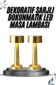 Kablosuz Renkli Masa ve Gece Lambası Altın Rengi Dokunmatik Led Lamba thumbnail 1