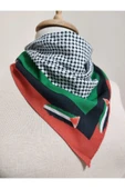 istanbul prensesleri Filistin Temalı Fular 50x50 kaymaz Krep Canlı Renkler bayrak modeli 10 adet thumbnail 2
