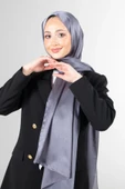 İSTANBULSTYLEMODA Janjan Trend Parlak Saten Dokulu Abiye Şifon Işıl Şal Füme Gri 185 X 70 Şal2315 thumbnail 3