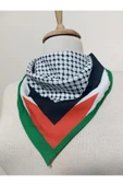 istanbul prensesleri Filistin Temalı Fular 50x50 kaymaz Krep Canlı Renkler bayrak modeli 10 ADET thumbnail 2