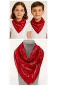 Eva Rose Kırmızı Ay Yıldız Türk Bayrağı Temalı Pamuk Kumaş Fular - Bandana - 23 Nisan, 29 Ekim, 19 Mayıs thumbnail 1