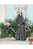 FLORA TEKSTİL 2Lİ TAKIM KALİTELİ TESETTÜR ÇARŞAF ELBİSE -ELBİSE VE SUFLE thumbnail 1