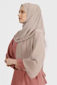 FLORA TEKSTİL Krep Şifon Şal Soft Vizon thumbnail 1