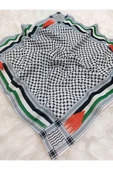 istanbul prensesleri Filistin Temalı Fular 50x50 kaymaz Krep Canlı Renkler bayrakli model thumbnail 3