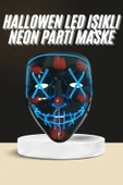 Işıklı Led Maske Parti Eğlence Maskesi Hallowen Neon Maske thumbnail 1