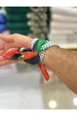 İSTANBULSTYLEMODA FİLİSTİN TEMALI FULAReşarp 45x45 Unisex Günlük Kullanıma Uygun Puşi Şal Kefiye Filistin Bayrak thumbnail 3