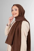 İSTANBULSTYLEMODA Janjan Trend Parlak Saten Dokulu Abiye Jan Jan Şifon Işıl Şal Çıkolata Kahve Rengi 185 X 70 Şal2315 thumbnail 3