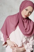 İSTANBULSTYLEMODA KALİTLELİ GÜL KURUSU ŞİFON ŞAL - ŞAL2318 thumbnail 3